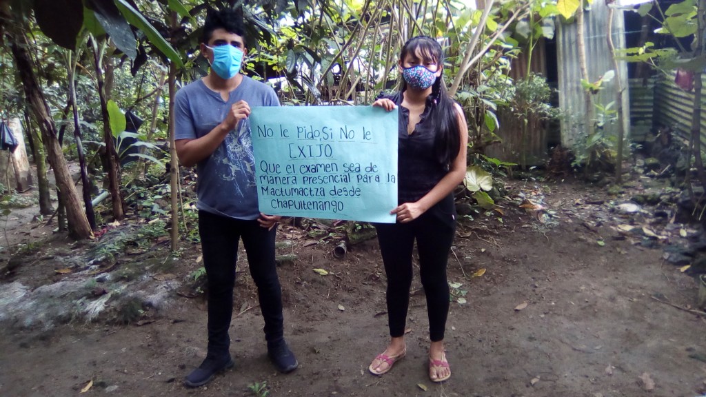 Jóvenes zoques piden al gobernador de Chiapas no cancelar examen presencial para ingreso a Normal&nbsp;Mactumactzá