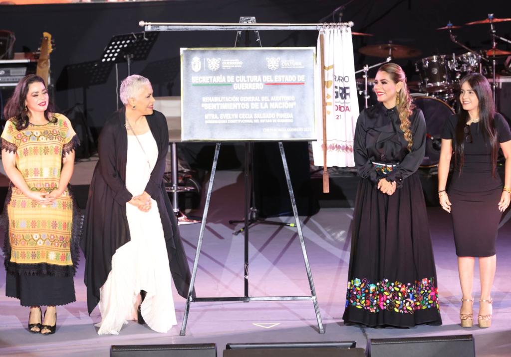 Reapertura Evelyn Salgado el Auditorio Estatal «Sentimiento de la Nación» de Chilpancingo