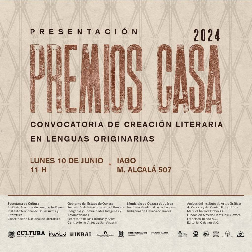 SE ANUNCIAN LAS CONVOCATORIAS EN CREACIÓN LITERARIA EN LENGUAS ORIGINARIAS “PREMIOS CaSa 2024” y “PREMIO FAHHO-CaSa EMILIANO&nbsp;CRUZ”
