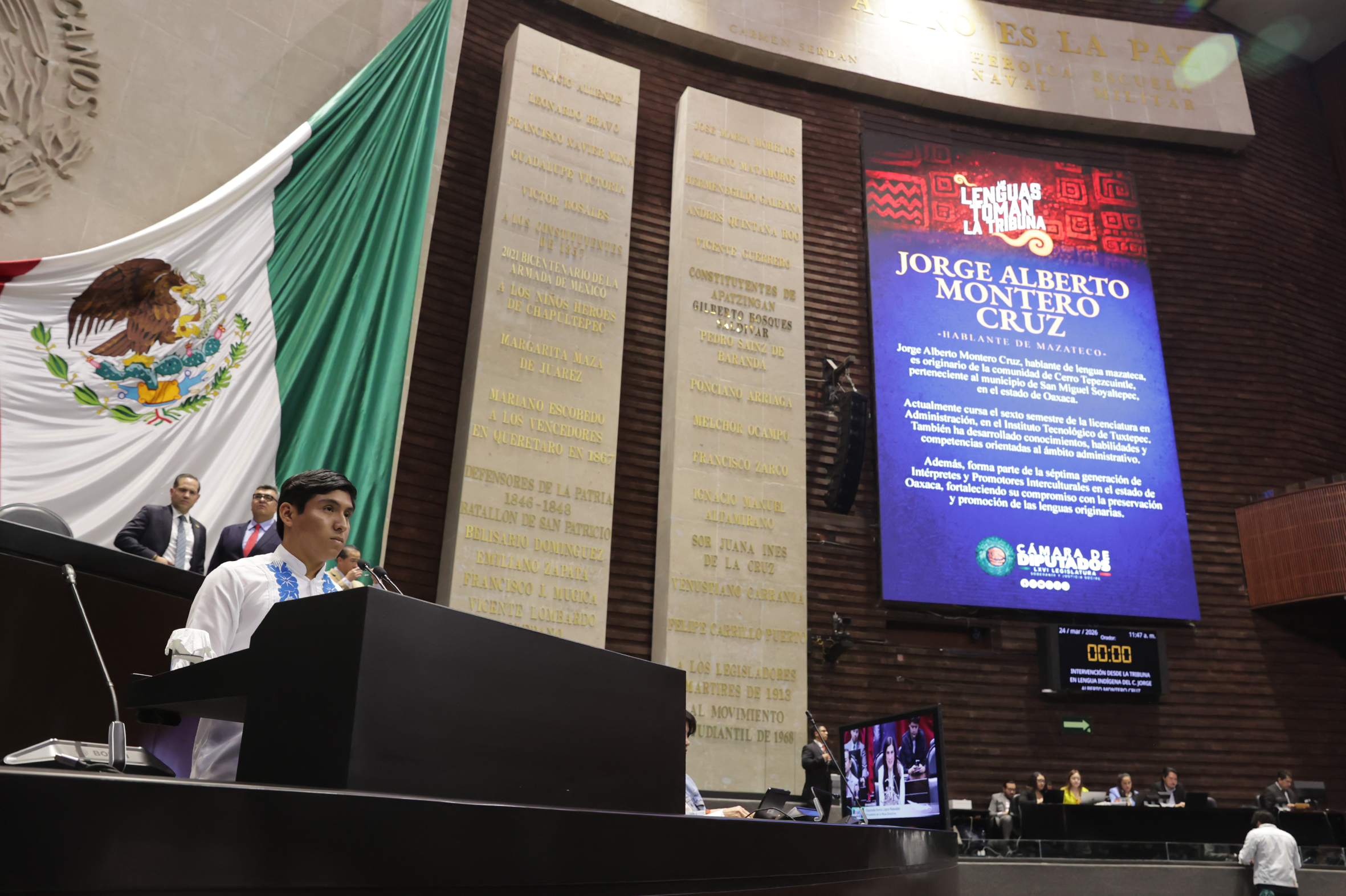 Hablante de mazateco asegura en la Cámara de Diputados que practicar lenguas maternas no limita, fortalece y da identidad